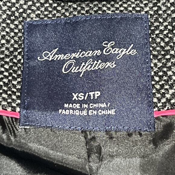 American Eagle Outfitters Blazer Tweed Wool Blend XS Black Sparkle Office Career - Picture 11 of 13